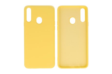 BAOHU Hoesje Geschikt voor de Samsung Galaxy A20s - Fashion Color Backcover Telefoonhoesje - Geel
