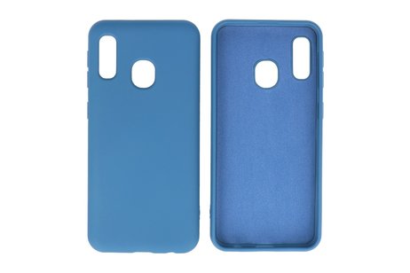 BAOHU Hoesje Geschikt voor de Samsung Galaxy A20e - Fashion Color Backcover Telefoonhoesje - Navy