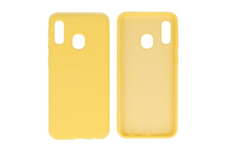 Hoesje Geschikt voor de Samsung Galaxy A20e - Fashion Color Backcover Telefoonhoesje - Geel