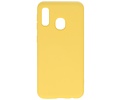 BAOHU Hoesje Geschikt voor de Samsung Galaxy A20e - Fashion Color Backcover Telefoonhoesje - Geel