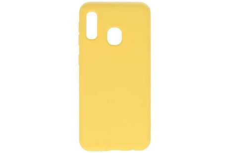 Hoesje Geschikt voor de Samsung Galaxy A20e - Fashion Color Backcover Telefoonhoesje - Geel