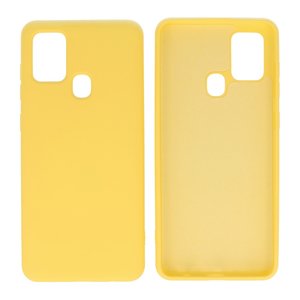 Samsung Galaxy A21s Hoesje Fashion Backcover Telefoonhoesje Geel