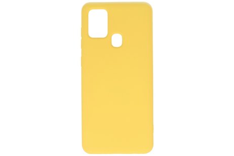 Samsung Galaxy A21s Hoesje Fashion Backcover Telefoonhoesje Geel