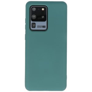 BAOHU Hoesje Geschikt voor de Samsung Galaxy S20 Ultra - Fashion Color Backcover Telefoonhoesje - Donker Groen