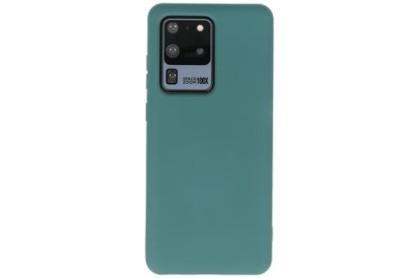BAOHU Hoesje Geschikt voor de Samsung Galaxy S20 Ultra - Fashion Color Backcover Telefoonhoesje - Donker Groen