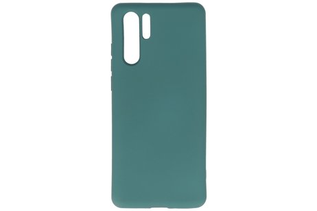 BAOHU Hoesje Geschikt voor de Huawei P30 Pro - Fashion Color Backcover Telefoonhoesje - Donker Groen