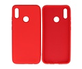 BAOHU Hoesje Geschikt voor de Huawei P Smart 2019 - Fashion Color Backcover Telefoonhoesje - Rood