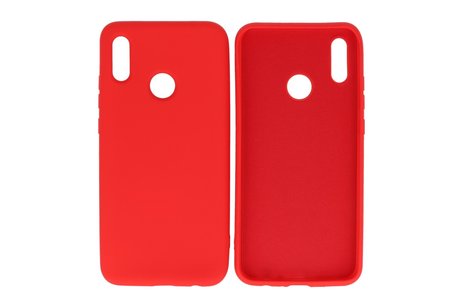 BAOHU Hoesje Geschikt voor de Huawei P Smart 2019 - Fashion Color Backcover Telefoonhoesje - Rood