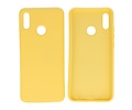 BAOHU Hoesje Geschikt voor de Huawei P Smart 2019 - Fashion Color Backcover Telefoonhoesje - Geel