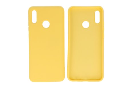 BAOHU Hoesje Geschikt voor de Huawei P Smart 2019 - Fashion Color Backcover Telefoonhoesje - Geel