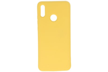BAOHU Hoesje Geschikt voor de Huawei P Smart 2019 - Fashion Color Backcover Telefoonhoesje - Geel
