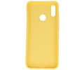 BAOHU Hoesje Geschikt voor de Huawei P Smart 2019 - Fashion Color Backcover Telefoonhoesje - Geel