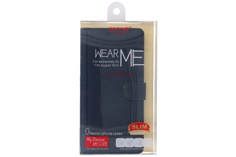 BAOHU KAIYUE - Luxe Portemonnee Hoesje - Pasjeshouder Telefoonhoesje - Wallet Case - Geschikt voor iPhone 12 - iPhone 12 Pro - Navy