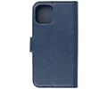 KAIYUE - Luxe Portemonnee Hoesje - Pasjeshouder Telefoonhoesje - Wallet Case - Geschikt voor iPhone 12 mini - Navy