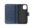 KAIYUE - Luxe Portemonnee Hoesje - Pasjeshouder Telefoonhoesje - Wallet Case - Geschikt voor iPhone 12 mini - Navy