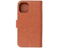 KAIYUE - Luxe Portemonnee Hoesje - Pasjeshouder Telefoonhoesje - Wallet Case - Geschikt voor iPhone 12 mini - Bruin