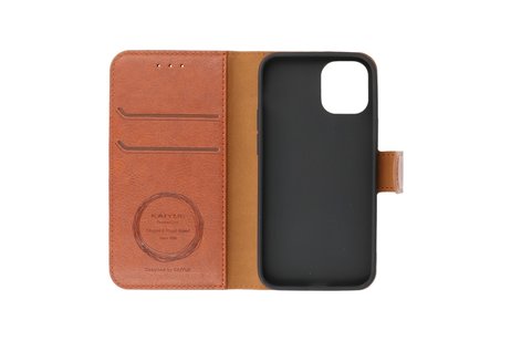 BAOHU KAIYUE - Luxe Portemonnee Hoesje - Pasjeshouder Telefoonhoesje - Wallet Case - Geschikt voor iPhone 12 mini - Bruin