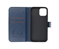 KAIYUE - Luxe Portemonnee Hoesje - Pasjeshouder Telefoonhoesje - Wallet Case - Geschikt voor iPhone 12 - iPhone 12 Pro - Navy