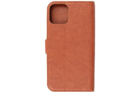 KAIYUE - Luxe Portemonnee Hoesje - Pasjeshouder Telefoonhoesje - Wallet Case - Geschikt voor iPhone 12 - iPhone 12 Pro - Bruin