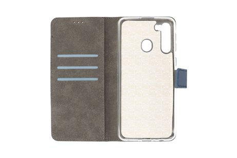 BAOHU Booktype Telefoonhoesjes - Bookcase Hoesje - Wallet Case -  Geschikt voor Samsung Galaxy A21 - Navy