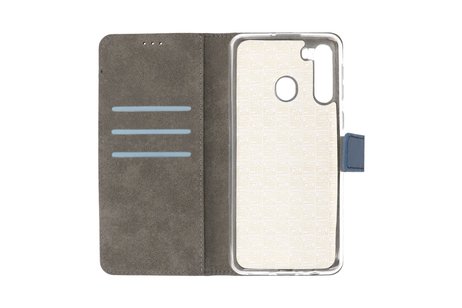 Booktype Telefoonhoesjes - Bookcase Hoesje - Wallet Case -  Geschikt voor Samsung Galaxy A21 - Navy