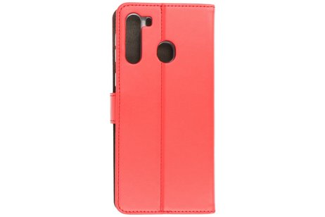 BAOHU Booktype Telefoonhoesjes - Bookcase Hoesje - Wallet Case -  Geschikt voor Samsung Galaxy A21 - Rood