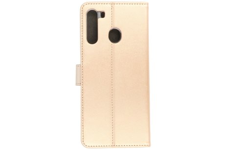 Booktype Telefoonhoesjes - Bookcase Hoesje - Wallet Case -  Geschikt voor Samsung Galaxy A21 - Goud