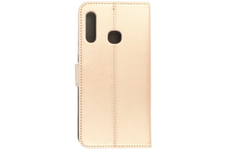 Booktype Telefoonhoesjes - Bookcase Hoesje - Wallet Case -  Geschikt voor Samsung Galaxy A70e - Goud