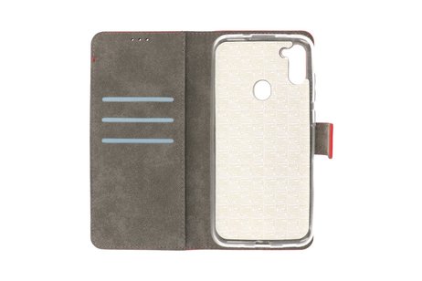 BAOHU Booktype Telefoonhoesjes - Bookcase Hoesje - Wallet Case -  Geschikt voor Samsung Galaxy A11 - Rood