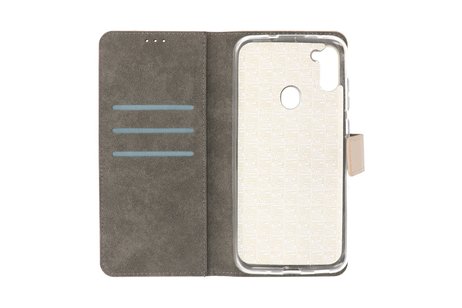 Booktype Telefoonhoesjes - Bookcase Hoesje - Wallet Case -  Geschikt voor Samsung Galaxy A11 - Goud