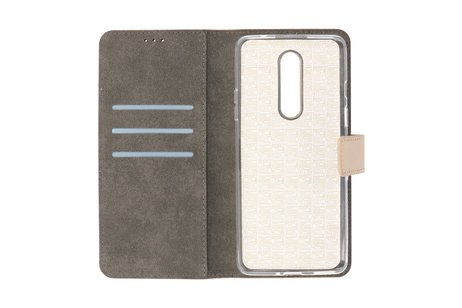 Booktype Telefoonhoesjes - Bookcase Hoesje - Wallet Case -  Geschikt voor OnePlus 8 - Goud