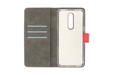BAOHU Booktype Telefoonhoesjes - Bookcase Hoesje - Wallet Case -  Geschikt voor OnePlus 8 - Rood