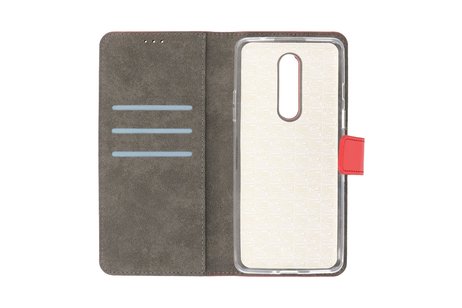 Booktype Telefoonhoesjes - Bookcase Hoesje - Wallet Case -  Geschikt voor OnePlus 8 - Rood