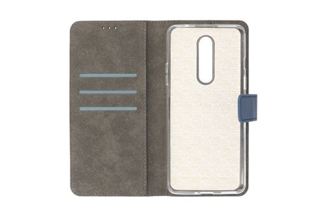 BAOHU Booktype Telefoonhoesjes - Bookcase Hoesje - Wallet Case -  Geschikt voor OnePlus 8 - Navy