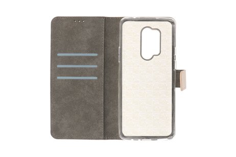 Booktype Telefoonhoesjes - Bookcase Hoesje - Wallet Case -  Geschikt voor OnePlus 8 Pro - Goud