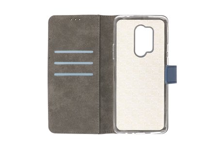 BAOHU Booktype Telefoonhoesjes - Bookcase Hoesje - Wallet Case -  Geschikt voor OnePlus 8 Pro - Navy