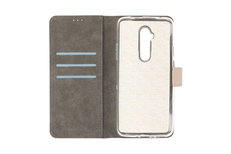 BAOHU Booktype Telefoonhoesjes - Bookcase Hoesje - Wallet Case -  Geschikt voor OnePlus 7T Pro - Goud