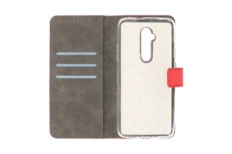 Booktype Telefoonhoesjes - Bookcase Hoesje - Wallet Case -  Geschikt voor OnePlus 7T Pro - Rood