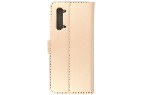 Booktype Telefoonhoesjes - Bookcase Hoesje - Wallet Case -  Geschikt voor Oppo Find X2 Lite - Goud