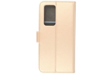 Booktype Telefoonhoesjes - Bookcase Hoesje - Wallet Case -  Geschikt voor Huawei P40 Pro - Goud