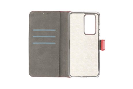 Booktype Telefoonhoesjes - Bookcase Hoesje - Wallet Case -  Geschikt voor Huawei P40 Pro - Rood