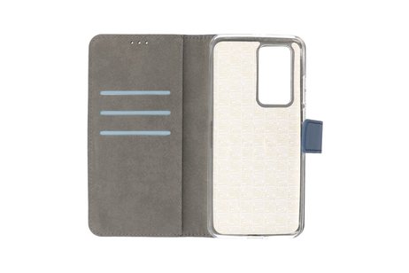 Booktype Telefoonhoesjes - Bookcase Hoesje - Wallet Case -  Geschikt voor Huawei P40 Pro - Navy