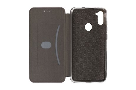 Slim Folio Case - Book Case Telefoonhoesje - Folio Flip Hoesje - Geschikt voor Samsung Galaxy M11 - Grijs