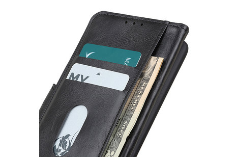 BAOHU Zakelijke Book Case Telefoonhoesje Geschikt voor de Oppo Reno 4 Z - Portemonnee Hoesje - Pasjeshouder Wallet Case - Zwart