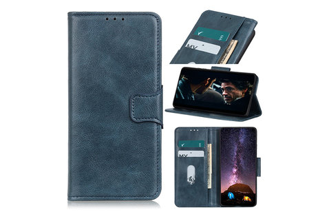 Zakelijke Book Case Telefoonhoesje voor Oppo Reno 4 Z - Blauw