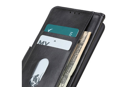 Zakelijke Book Case Telefoonhoesje voor Motorola Moto G9 Play - Zwart