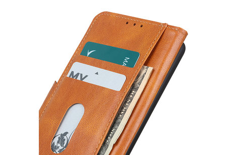 Zakelijke Book Case Telefoonhoesje voor Motorola Moto G9 Play - Bruin