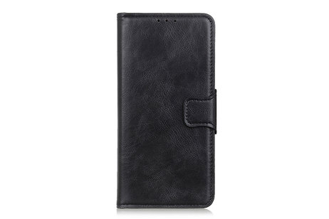 BAOHU Zakelijke Book Case Telefoonhoesje Geschikt voor de Motorola Moto One 5G - Portemonnee Hoesje - Pasjeshouder Wallet Case - Zwart