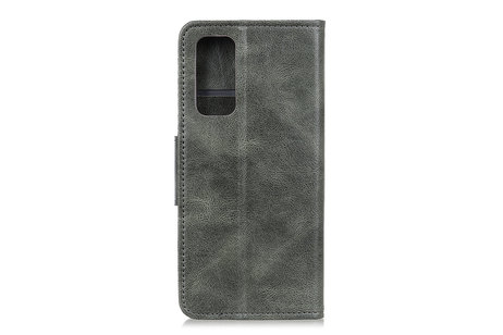 BAOHU Zakelijke Book Case Telefoonhoesje Geschikt voor de Samsung Galaxy M31s - Portemonnee Hoesje - Pasjeshouder Wallet Case - Donker Groen