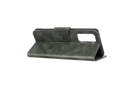 BAOHU Zakelijke Book Case Telefoonhoesje Geschikt voor de Samsung Galaxy M31s - Portemonnee Hoesje - Pasjeshouder Wallet Case - Donker Groen